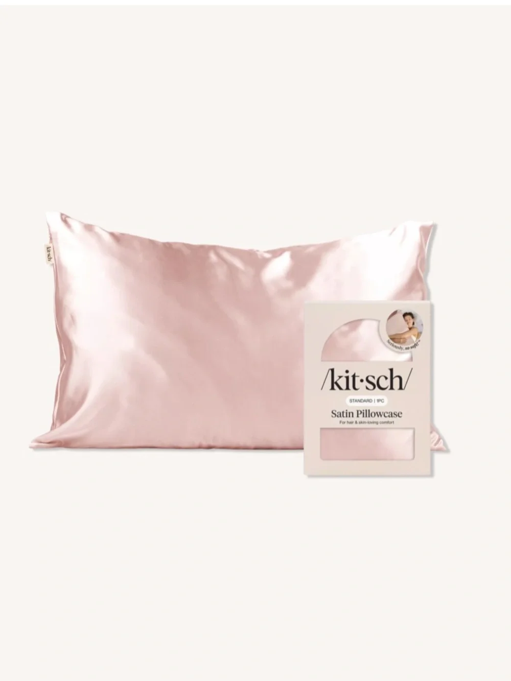 Kitsch Standard Satin Pillowcase Blush Pink